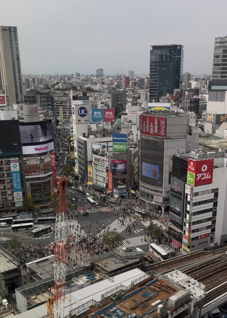 この日のスクランブル交差点。再会の数時間後に渋谷スクランブルスクエアで撮影。